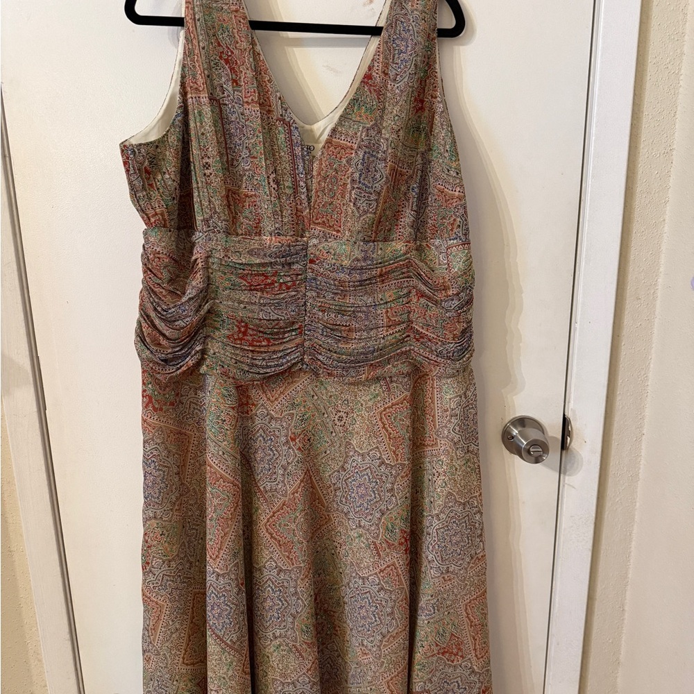 Cato Women's Multicolor boho print sleeveless fit and flare dress